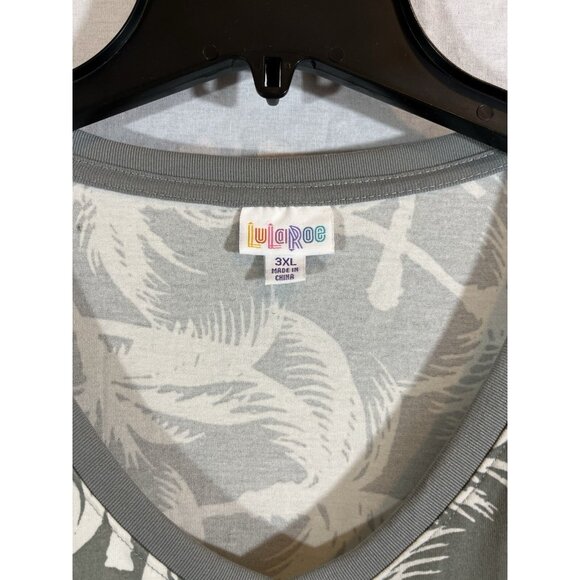 LuLaRoe 3XL Gray Palm Tree Print Shirt - Picture 2 of 6